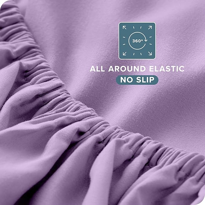 Bare Home King Sheet Set - 1800 Ultra-Soft Microfiber King Bed Sheets - Double Brushed - Deep Pockets - Easy Fit - 4 Piece Set - Bedding Sheets & Pillowcases (King, Lavender)