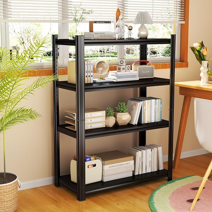 4-Tier Garage Shelving, 16''W*12''D*44''H Metal Storage Shelf ，2-in-1 Adjustable 3020 lbs Heavy Duty Unit Shelves, Upgraded Reinforced Double-Layer Columns for Basement Kitchen Pantry Rack - Image 6