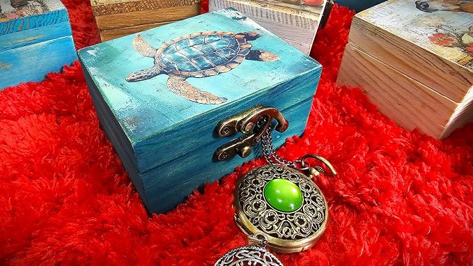 RK Collections Nautical Sea Turtle Keepsake Box | Home Décor, Gifts for Beach, Sea, Ocean Animal, Turtle Lovers | Jewelry Storage Box for Girls, Women (3TS1) - Image 5