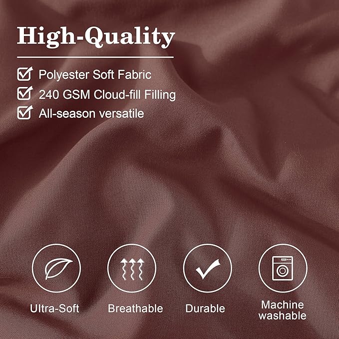 Monbix Full Comforter Set - 7 Pieces Dark Red Bed in a Bag Full Size Bedding Sets with Comforters, All Seasons Comforter with Sheets, Pillowcases & Shams