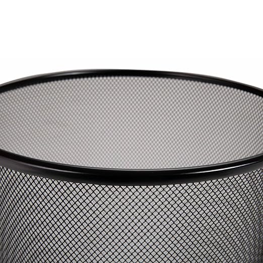 Seville Classics 2-Pack Steel Mesh Round Trashcan Wastebasket for Trash or Recycle in The Home, Office, or Garage, Black, 6 Gallon - Image 2