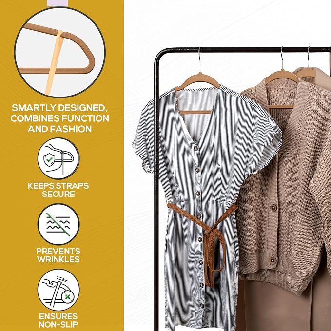 Techzoo 50 Pack New Premium Quality Velvet Hangers Ultra Thin Non Slip Adult Felt Space Saving Hangers for Closet Heavy Duty Coat Pants Jackets Dress Hangers 360° Swivel Hook Hold Upto 10 lbs Bronze - Image 4