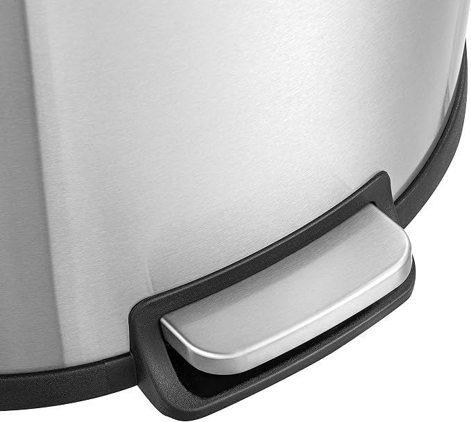 QUALIAZERO 50L/13Gal Heavy Duty Hands-Free Stainless Steel Commercial/Kitchen Step Trash Can, Fingerprint-Resistant Soft Close Lid Trashcan, 13Gal, D Shape - Image 7