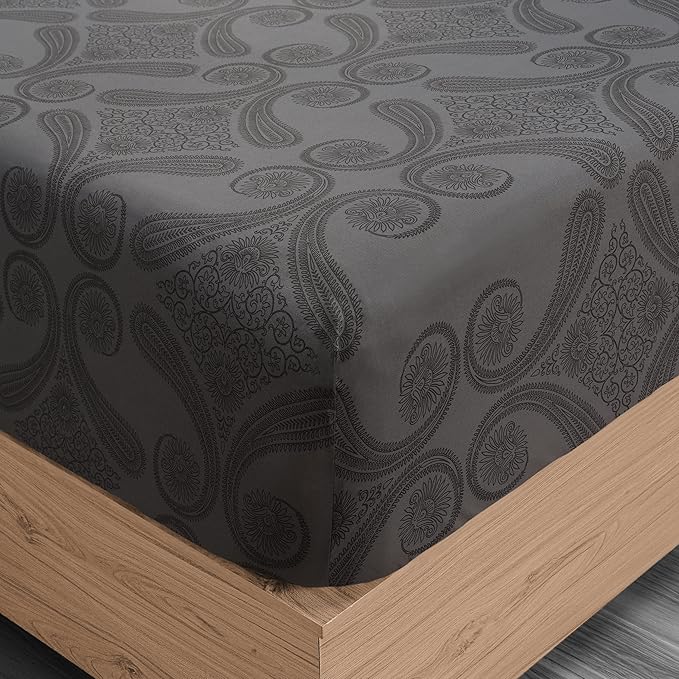 Utopia Bedding Queen Sheet Set, Soft Microfiber 4 Piece Bed Sheets with 15" Deep Pocket - Easy Care Brushed Microfiber (Paisley - Grey)