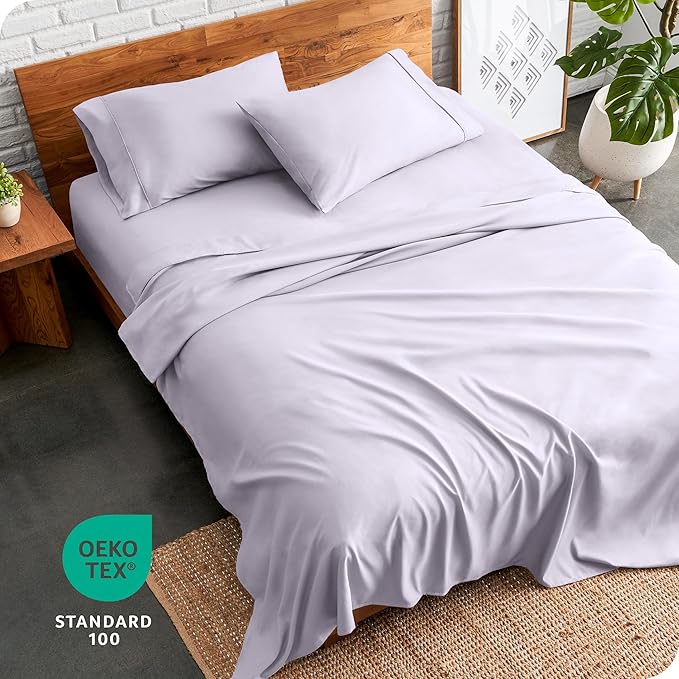 Bare Home California King Sheet Set - 1800 Ultra-Soft Microfiber Cal King Bed Sheets - Double Brushed - Deep Pockets - Easy Fit - 4 Piece Set - Bed Sheets (California King, Light Lavender)