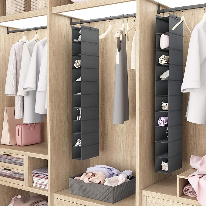MAX Houser 10-Shelf Hanging Shoe Shelf Organizer, Hanging Shoe Storage for Closet (Grey) - Image 7