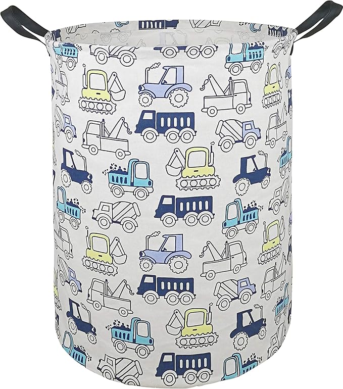 Collapsible Kids Laundry Basket Clothes Hamper, Foldable Storage Organizer Bin, Toy Clothes Storage with Handles for Boys Girls Bedroom, Room Decor Cars by Unknown