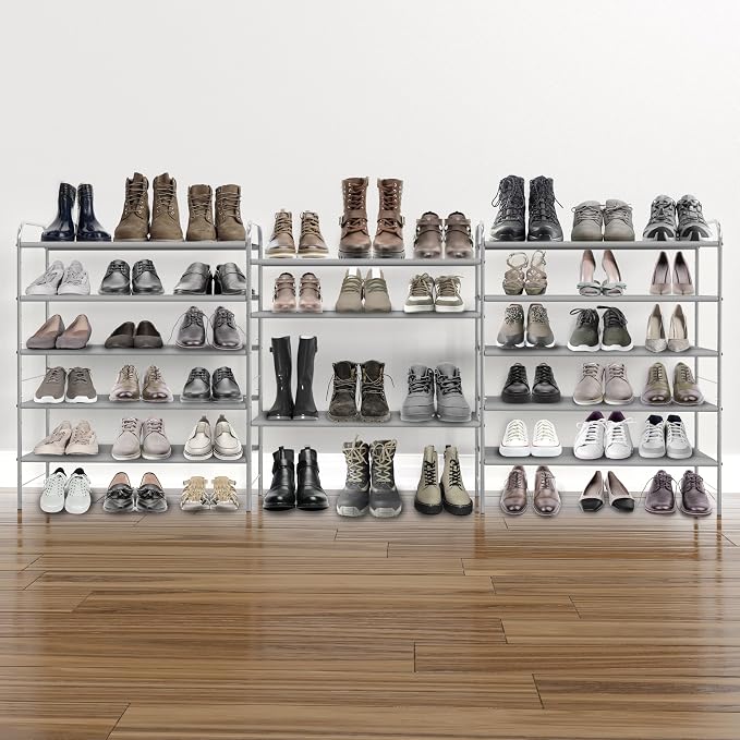 Simple Houseware 5-Tier Shoe Rack Storage Organizer, Grey - Image 8