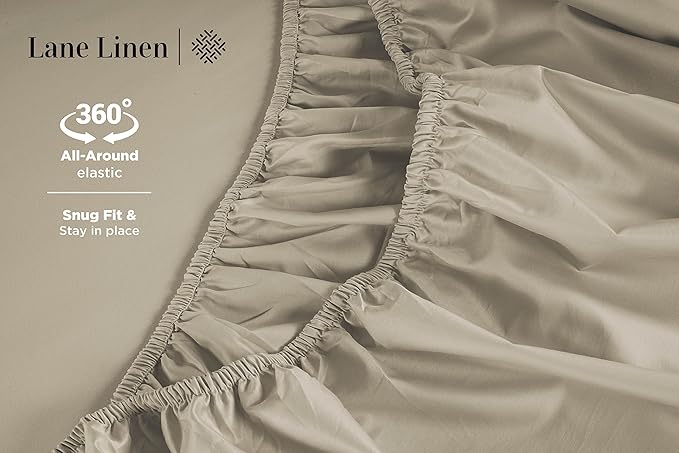 LANE LINEN Split King Sheets Set for Adjustable Beds - 5 PCs, 600 Thread Count Split King Sheets Set - Sateen King Split Sheets for Adjustable Bed - Split Top King Sheet Set for Beds - Linen