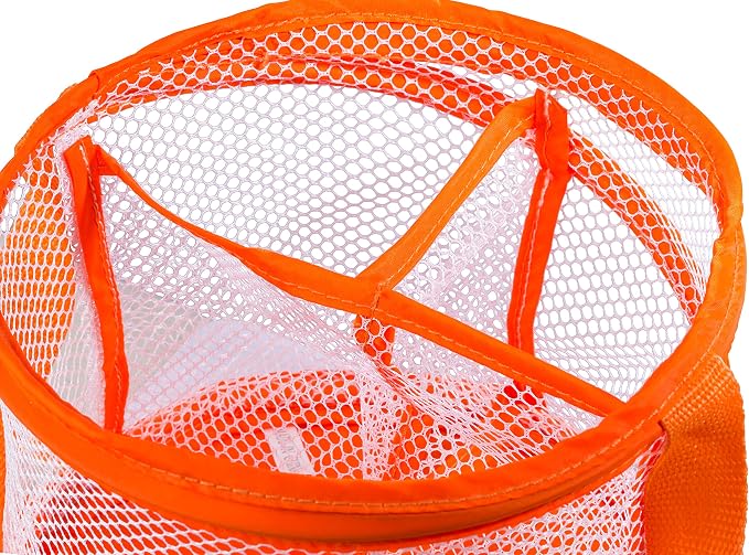 Handy Laundry Portable Shower Caddy – Collapsible Mesh Organizer with Handle, Quick Dry, Large Compartments for Dorm, College, Gym, Travel, Camp, Bathroom Essentials (Orange) - Image 3