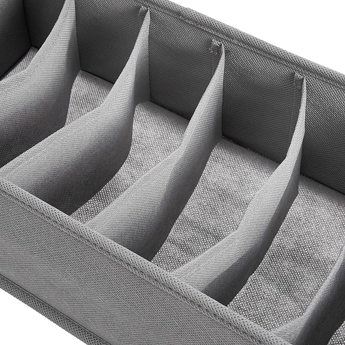Amazon Basics Underwear Drawer Organizer Dividers for Closet Organization and Storage, Fits Perfectly in Dresser, 2-Pack, Gray | Pack of 2 - Image 3