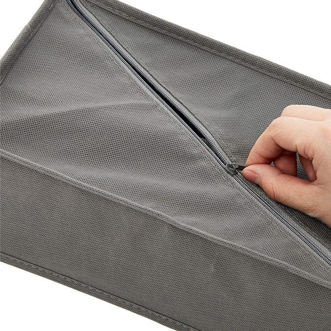 Amazon Basics Dresser Drawer Storage Organizer for Undergarments, Set of 4, Gray | Set of 4 - Image 7