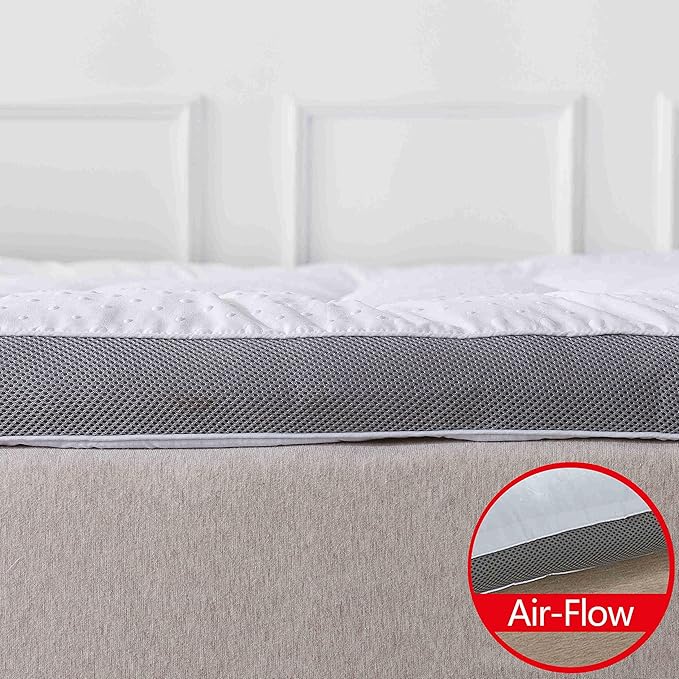Mattress Topper Queen Mattress Pad Protector - Quality Plush Luxury Down Alternative Pillow Top - Extra Thick Mattress Cover(Queen Size), White