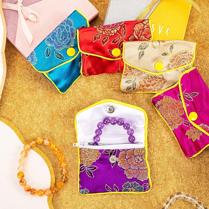 OceeK Travel Jewelry Case,Jewelry Silk Purse Pouch Gift Case, for Women Teen Girl Gifts,Color,Small,12 Pack - Image 6