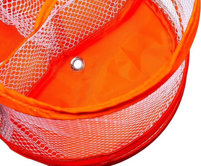 Handy Laundry Portable Shower Caddy – Collapsible Mesh Organizer with Handle, Quick Dry, Large Compartments for Dorm, College, Gym, Travel, Camp, Bathroom Essentials (Orange) - Image 4