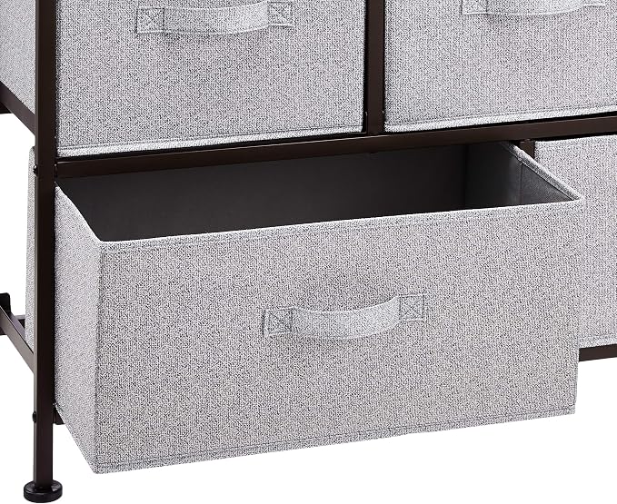 Amazon Basics Extra Wide Fabric 5-Drawer Storage Organizer Unit for Bedroom Closet, Bronze - Image 3