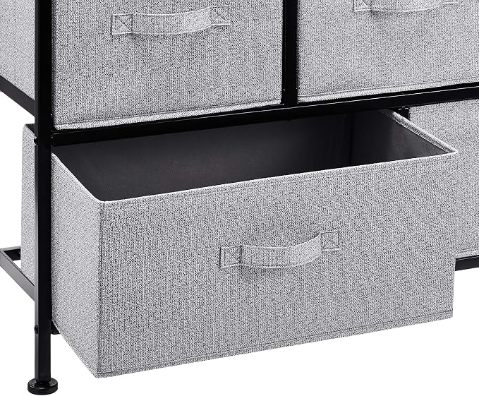 Amazon Basics Extra Wide Fabric 5-Drawer Storage Organizer Unit for Bedroom Closet, Black - Image 4