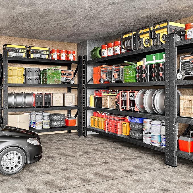 71.3" Wide Heavy Duty Garage Shelving Units,5000LBS Deep Storage Shelves,Black Metal Garage Shelves,Steel Shelf,Large Storage Rack,Industrial Shelving for Shop,Warehouse,Basement,71.3"W x 24"D x 70"H - Image 4
