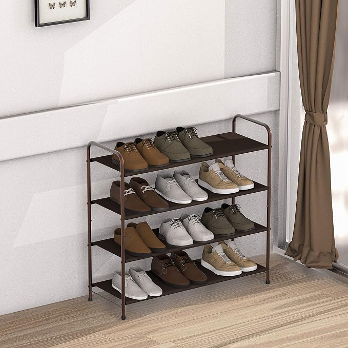 Simple Houseware 4-Tier Shoe Rack Storage Organizer, Bronze - Image 2