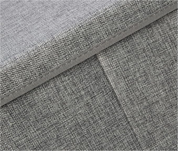 Amazon Basics Foldable Burlap Cloth Cube Storage Bins with Lid, Collapsible Organizing Containers, Stackable and Sturdy, Gray, Set of 2 - Image 4