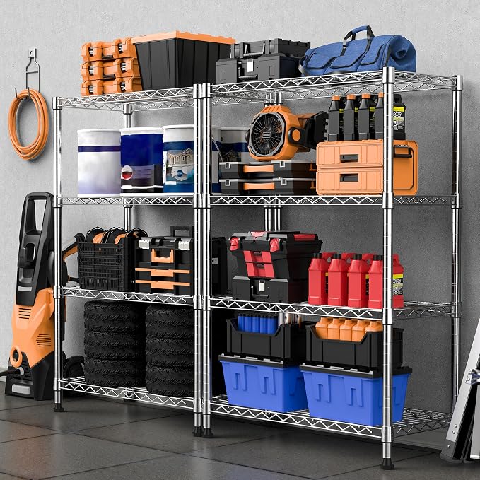 M MZG 1000 lbs Storage Shelving 4-Tier Utility Shelving Unit Steel Organizer Wire Rack for Home,Kitchen,Office,Chrome (13.7" D x 23.6" W x 53.4" H) - Image 7