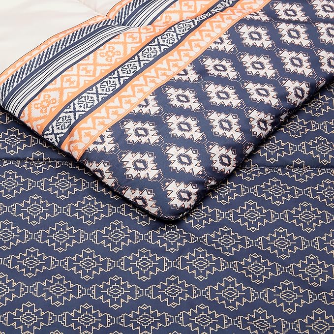 Amazon Basics Lightweight Microfiber Comforter Set, 2-Piece, Twin/Twin XL, Gray Geometrics
