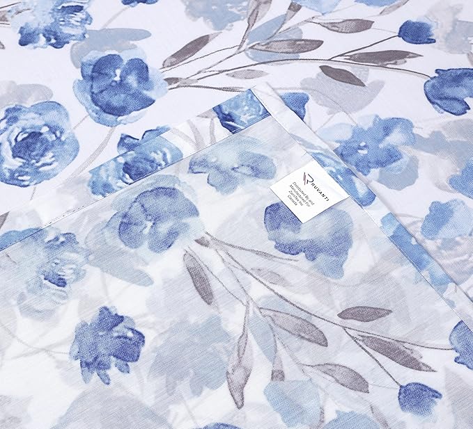 RUVANTI 100% Cotton Sheets – Queen Size Percale Bedding, Cooling & Breathable Floral Design, Durable with a Crisp, Soft & Comfortable Feel, 16" Deep Pocket, 4-Piece Set, Monotones