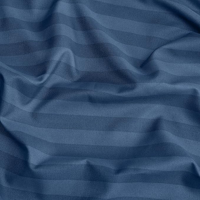 Utopia Bedding Queen Sheet Set, Soft Microfiber 4 Piece Bed Sheets with 15" Deep Pocket - Easy Care Brushed Microfiber (Stripe - Navy)